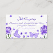 Rozen en vlinders Gift Registry Quinceañera Informatiekaartje (Voorkant)