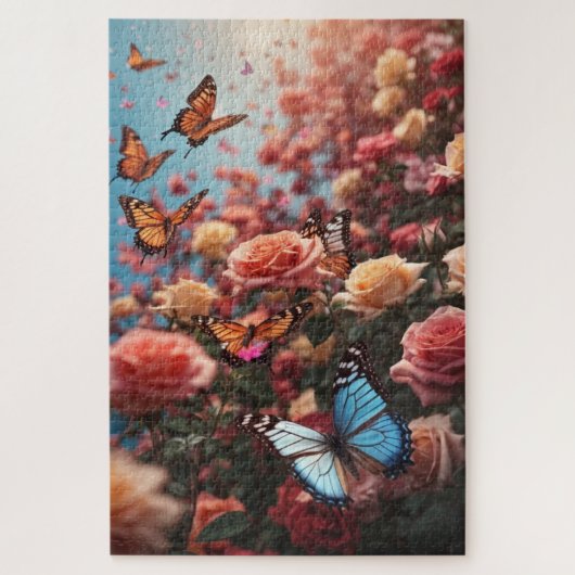 Rozen en vlinders legpuzzel (Verticaal)