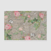 Rozen en vlinders op de losse schroefdraad tissuepapier (Voorkant)