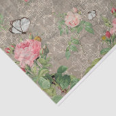 Rozen en vlinders op de losse schroefdraad tissuepapier (Detail)