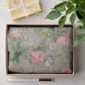 Rozen en vlinders op de losse schroefdraad tissuepapier (Geschenk)