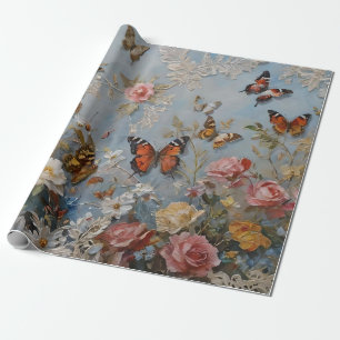 Rozen en vlinders Print Decoupage / Cadeaupapier