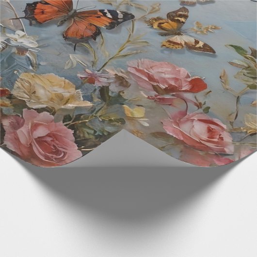Rozen en vlinders Print Decoupage / Cadeaupapier (Hoek)