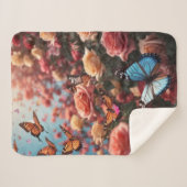 Rozen en vlinders sherpa deken (Voorkant (horizontaal))