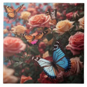 Rozen en vlinders tegeltje (Voorkant)