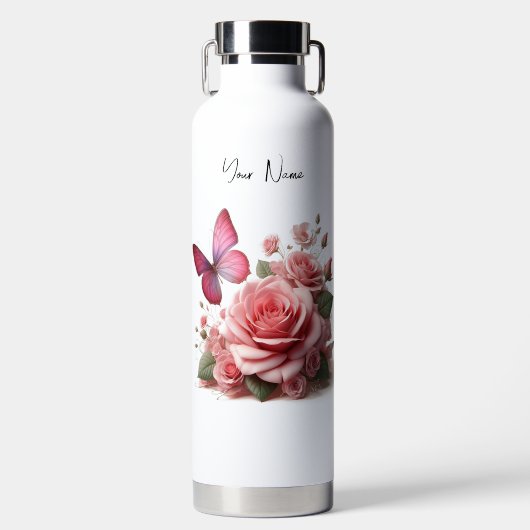 Rozen en vlinders waterfles (Voorkant)