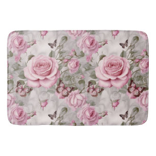 Rozen en vlinders Waterverf Badmat