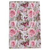 Rozen en vlinders Waterverf Bloemen Medium Cadeauzakje (Voorkant)