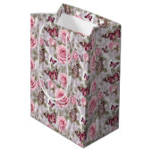 Rozen en vlinders Waterverf Bloemen Medium Cadeauzakje (Achterkant Gekanteld)