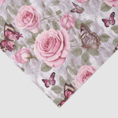 Rozen en vlinders Waterverf Bloemen Tissuepapier (Detail)