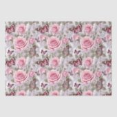 Rozen en vlinders Waterverf Bloemen Tissuepapier (Voorkant)