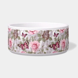 Rozen en vlinders Waterverf Bloemen Voerbakje