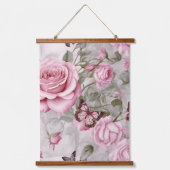 Rozen en vlinders Waterverf Hangend Wandkleed (Voorkant)