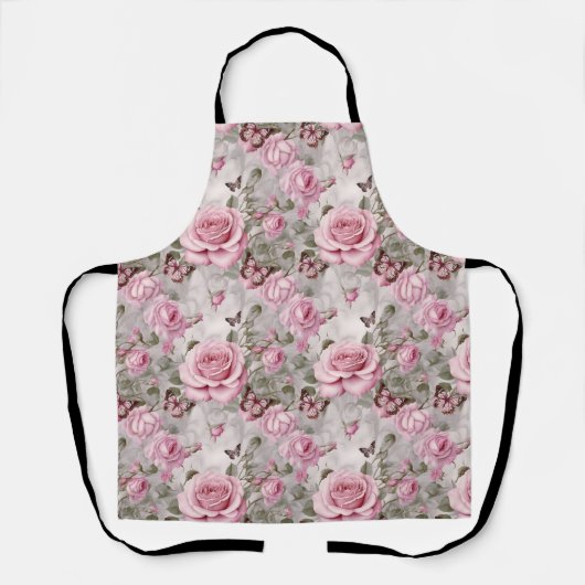 Rozen en vlinders Waterverf Schort (Voorkant)