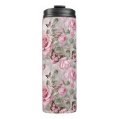 Rozen en vlinders Waterverf Thermosbeker (Voorkant)