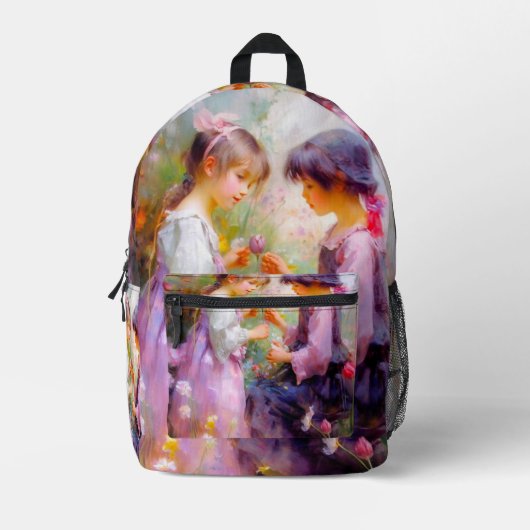 Rozen en vriendschap delen bedrukte rugzak (Voorkant)