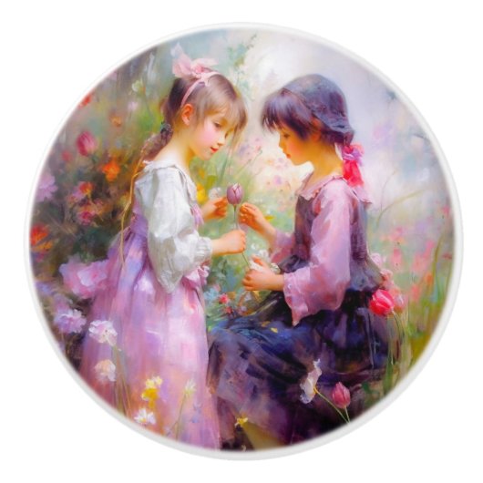 Rozen en vriendschap delen keramische knop (Voorkant)