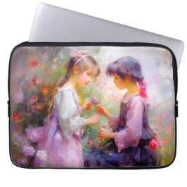 Rozen en vriendschap delen laptop sleeve
