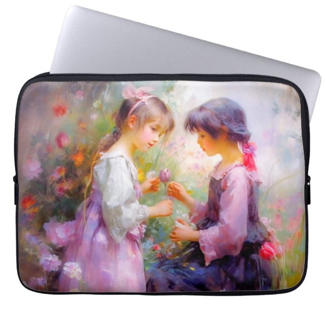 Rozen en vriendschap delen laptop sleeve (Voorkant)