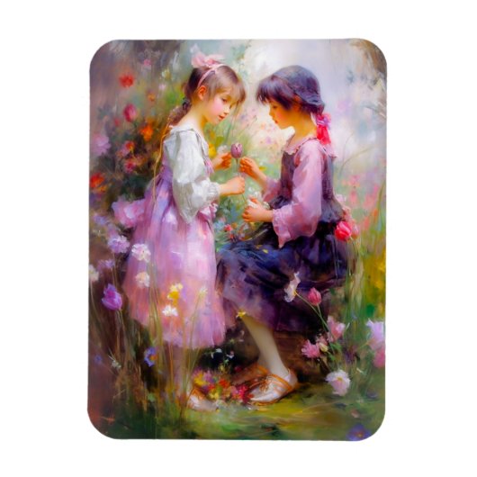 Rozen en vriendschap delen magneet (Verticaal)