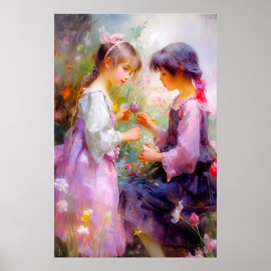 Rozen en vriendschap delen  poster (Voorkant)