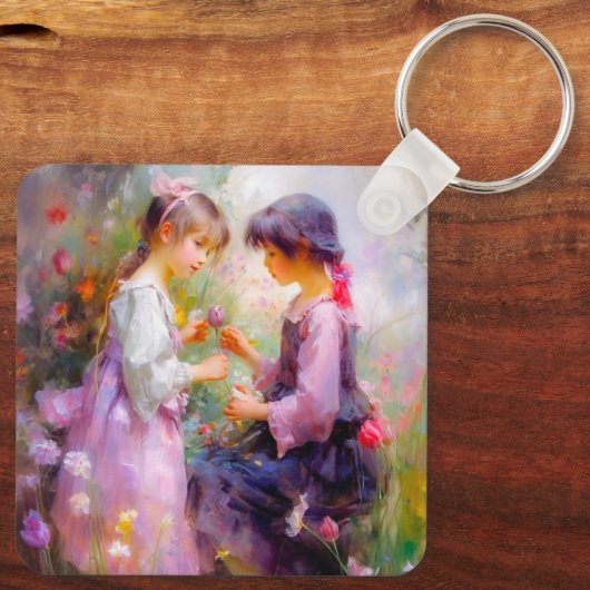 Rozen en vriendschap delen sleutelhanger (Achterkant)