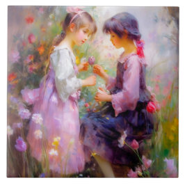 Rozen en vriendschap delen tegeltje