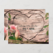 Rozen en wijnstokken roze roze roze roze om de dat aankondigingskaart (Voorkant / Achterkant)