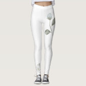 Rozen en wilde bloemen op witte Leggings (Voorkant)