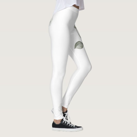 Rozen en wilde bloemen op witte Leggings (Rechts)