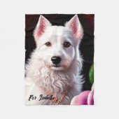 Rozen en witte Collecties Fleece Deken (Voorkant)