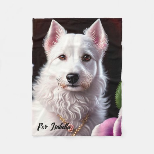 Rozen en witte Collecties Fleece Deken (Voorkant)