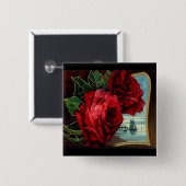 Rozen en zeilboot Vierkante Button 5,1 Cm (Voorkant /achterkant)