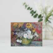 Rozen en zonnebloemen van Van Gogh Briefkaart (Staand voorkant)