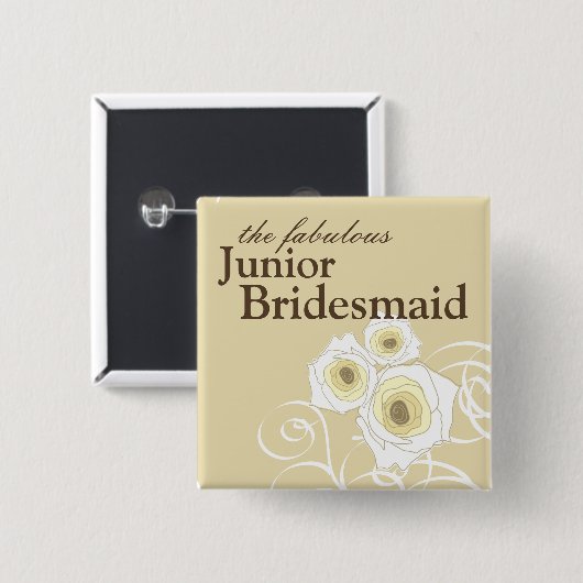 Rozen en zwanen bruidsmeisje Button (Voorkant /achterkant)