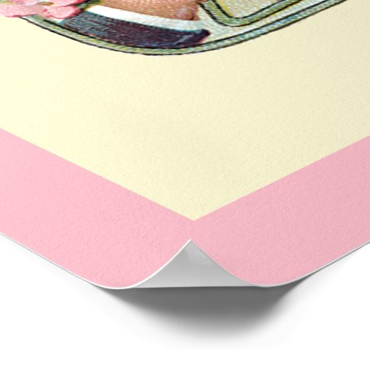  Rozen en zwanen Poster (Hoek)