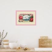  Rozen en zwanen Poster (Keuken)