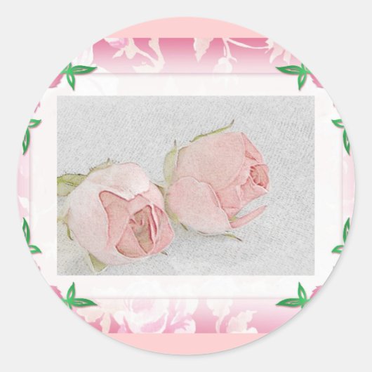 Rozen envelopafdichtingen ronde sticker (Voorkant)