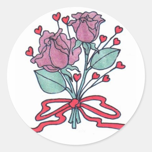 Rozen envelopafdichtingen ronde sticker (Voorkant)