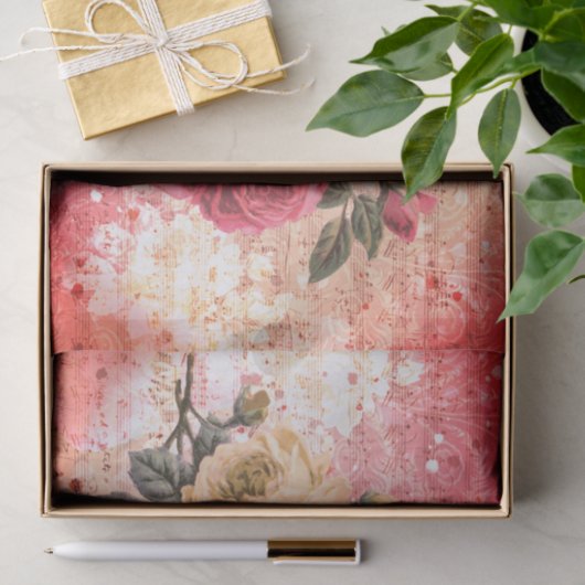 Rozen Ephemera-ontkoppelingspagina Tissuepapier (Geschenk)
