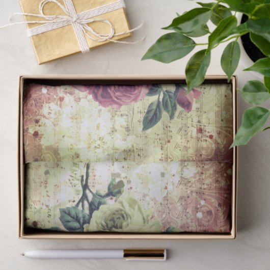  Rozen Ephemera-ontkoppelingspagina Tissuepapier (Geschenk)