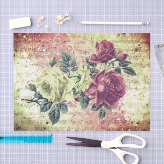  Rozen Ephemera-ontkoppelingspagina Tissuepapier (Craft)