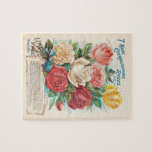 Rozen Ephemera  Retro Gift Legpuzzel (Horizontaal)