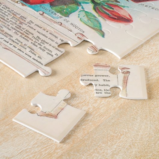 Rozen Ephemera Retro Gift Legpuzzel (Zijkant)