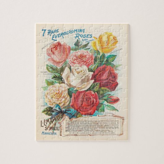 Rozen Ephemera  Retro Gift Legpuzzel (Verticaal)