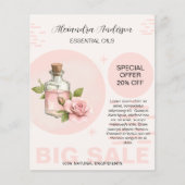 Rozen Essentiële Oliën Waterverf Bloemen Promo Flyer (Voorkant)