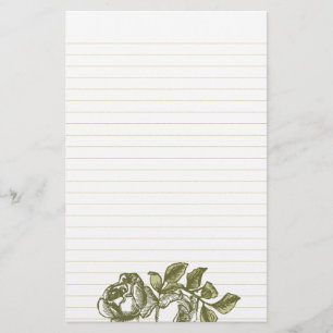 Rozen Etching Gold Lined Stationery Briefpapier