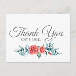  Rozen & Eucalyptus op Dank u Briefkaart