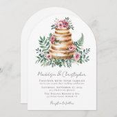 Rozen Eucalyptus taart bruiloft Kaart (Voorkant / Achterkant)