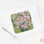Rozen (F682) Van Gogh Fine Art Vierkante Sticker (Envelop)